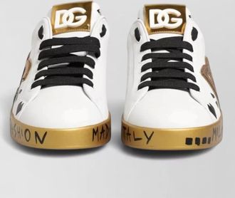 Dolce & Gabbana leather crystal-embellished low-top sneakers