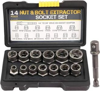 OEM Juego De 14 Piezas De Extractores De Tornillos, Extractores De Tornillos Y Herramientas Antirrobo Para La Extracci&oacute;n De Tornillos Con Manguito Desliza