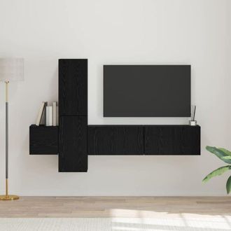 vidaXL Vidaxl - Conjunto De Mueble De Tv 5 Pcs Roble Negro 181 X 30 X 120 Cm
