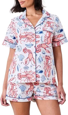 Printfresh Cotton Poplin Short Pajamas in Cloud at Nordstrom, Size X-Small