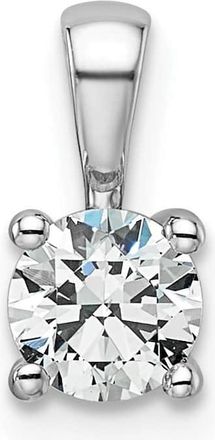 Diamond2Deal 14k White Gold 1/2 Ct Round Lab Grown Diamond Solitaire Pendant