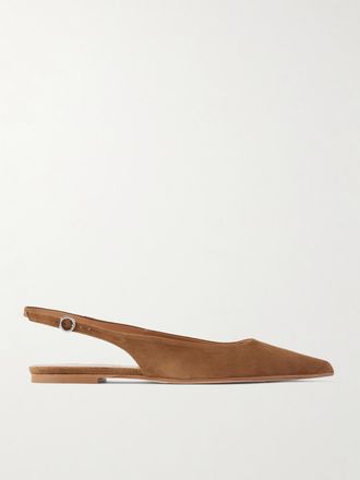 Aeyde Ballerine Slingback In Camoscio Annora - Marrone