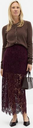 Contemporaine Womens Velvety lace maxi skirt