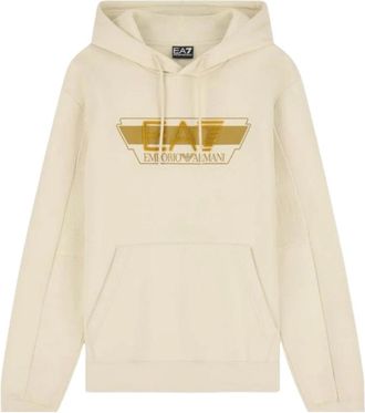 Emporio Armani Felpa Train Visibility - Heren - Hoodies - Beige - M - Hoodies & sweatvesten