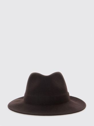 Twinset Wide-Brimmed Wool Felt Hat with Metal Logo