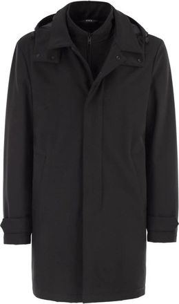 Fay New Morning Travel Jersey Coat - Heren - Parka Jassen - Zwart - XL - Polyester - Jassen
