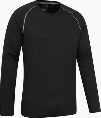 Mountain Warehouse Mens Mountain Warehouse Mens Endurance Long-Sleeved T-Shirt - Black - Size: 38