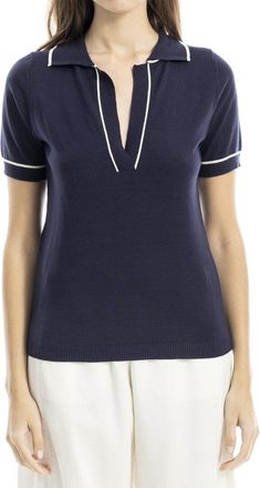 Max Studio V-Neck Polo Top