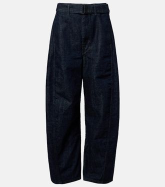 Christophe Lemaire Twisted belted barrel-leg jeans