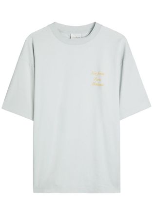 Drôle de Monsieur DRÔLE DE Monsieur Le T-shirt Slogan Calligraphy Printed Cotton T-shirt - Light Grey - XL