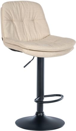 Clp Taburete De Tela Laurel Crema Metal Negro Mate