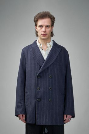 Geoffrey B. Small Elongated Double-Breasted 6 Button Tailored Jacket