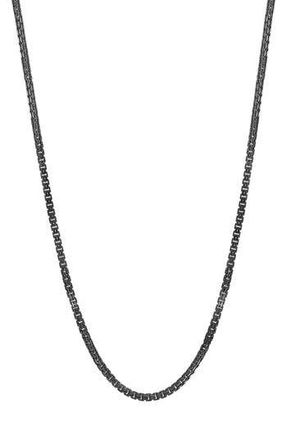 Effy Mens Sterling Silver Box Chain Necklace in Black at Nordstrom Rack, Size 22