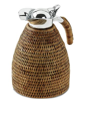 Sambonet rattan-weave chrome-top vacuum jug - unisex - Rattan Wood/stainless steel - OS - Brown