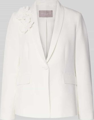 Christian Berg Regular Fit Blazer mit floralen Applikationen in Ecru, Gr&ouml;&szlig;e 34