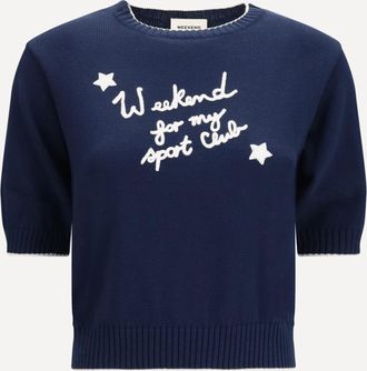 Weekend by Max Mara Cotton knit Sweater with embroidery Female M
