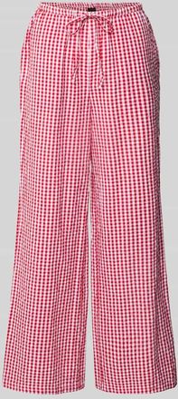 Gina Tricot Stoffhose mit weitem Bein und elastischem Bund in Rot, Größe XL