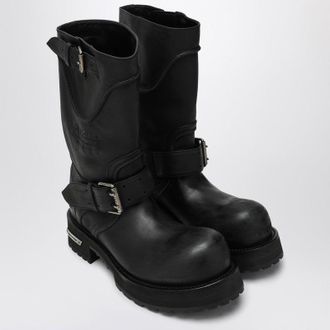 Balenciaga Venom Boots In Black Calf Leather