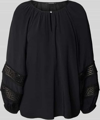 Comma Regular Fit Bluse aus Viskose mit Spitze in Black, Größe 34
