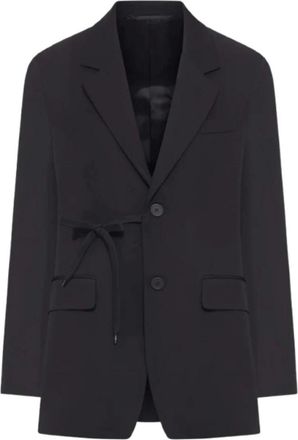 Balenciaga Jassen, Dames, Zwart, S, Wol, Wrap Tailored Jacket