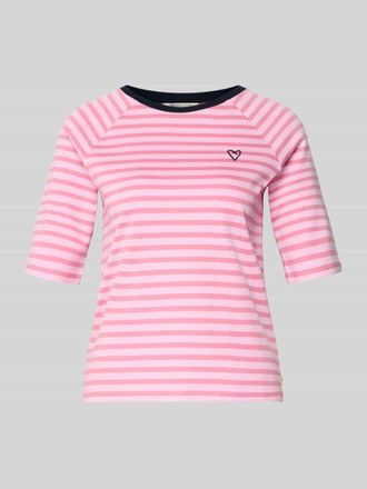 Tom Tailor Denim Shaped Fit T-Shirt aus reiner Baumwolle in Rosa, Gr&ouml;&szlig;e XL