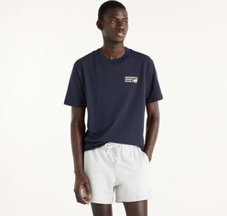 New Balance Uomo Athletics Premium Logo T-Shirt in Blu, Cotone, Taglia XL