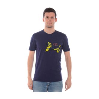 Daniele Alessandrini T-Shirts, male, Blue, 2XL, Cross Floor T-Shirt Sweatshirt