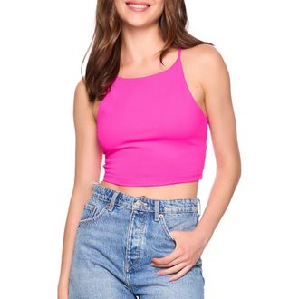 Susana Monaco String Racer Crop Tank Top in Pink Glo at Nordstrom Rack, Size X-Small