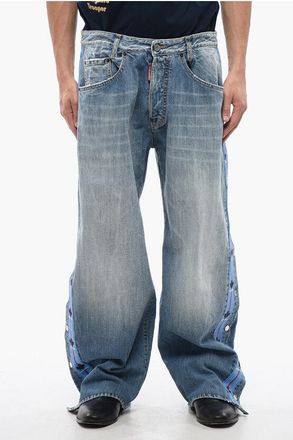 Dsquared2 Straight-Fit Jeans BIG with Logo Bands and Side Buttons, 27 size 50