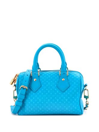 Louis Vuitton Speedy Bandouliere Bag Nanogram Embossed Leather 20 satchel - Blu