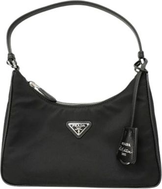 Prada Pre-owned Shoulder Bags, female, Black, Size: ONE SIZE Pre-owned Vintage Nylon Shoulder Bag