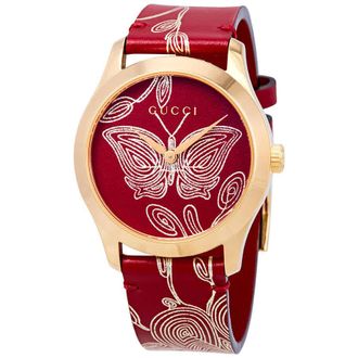 Gucci G-Timeless Red Dial Red Leather Watch YA1264054