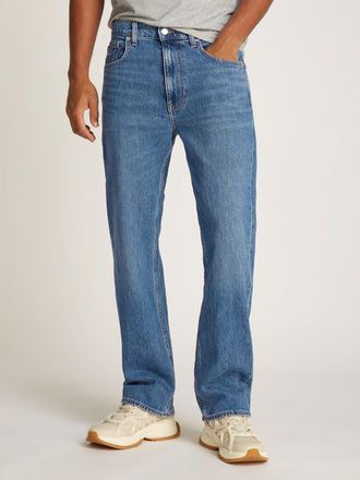 Tommy Jeans Straight-Jeans TOMMY JEANS Otis Regular Straight, Herren, Gr. 30, L&auml;nge 34, blau (denim medium), Denim/Jeans, Obermaterial: 99% Baumwolle, 1% Elasthan