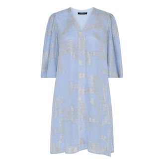 Bruuns Bazaar Ammandra BBMajlyas Dress - Dames - Korte kleedjes - Blauw - XS - Chiffon - Kleedjes