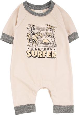 Miki Miette Henry Cowboy Cotton Graphic Romper in Point Break at Nordstrom, Size 9M