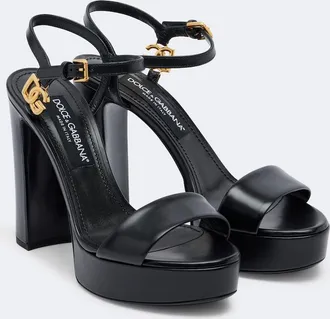 Dolce & Gabbana DG leather platform sandals