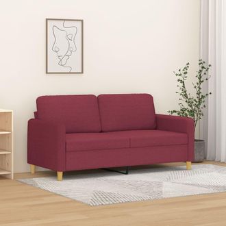 vidaXL Sof&aacute; De 2 Plazas De Tela Rojo Tinto 140 Cm Vidaxl