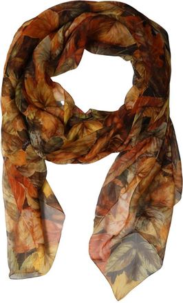 Dolce & Gabbana Zijde sjaal met bladprint - Dames - Zijden sjaals - Veelkleurig - ONE Size - Accessoires