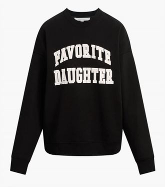 Favorite Daughter Womens Oversized Collegiate Sweatshirt In Black