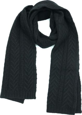 Portolano Cashmere scarf in fancy stitch in Black at Nordstrom