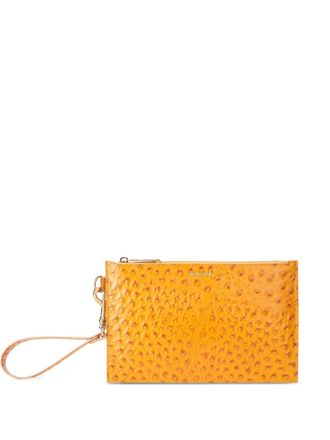 Roberto Cavalli textured wristlet-handle clutch bag - Orange