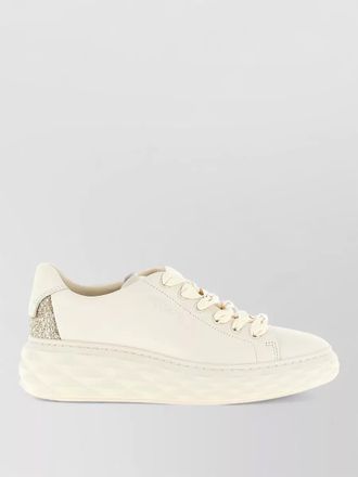 Jimmy Choo London leather diamond light maxi low-top sneakers