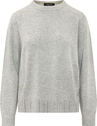 Fabiana Filippi Grey Solid Crew Neck Sweater