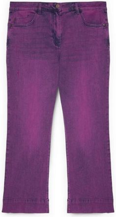 Fiorella Rubino Kick Flare Jeans - Dames - Cropped Jeans - Paars - XL - Katoen - Jeans