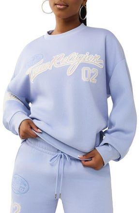 True Religion Boyfriend Graphic Sweatshirt in Brunnera Blue at Nordstrom, Size Xx-Large