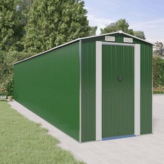 Berkfield Home Garden Shed Green 192x938x223 cm Galvanised Steel | Size: 192 x 938 x 223 cm