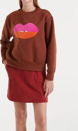 Compa&ntilde;&iacute;afant&aacute;stica Lips Crew Sweatshirt In Brown