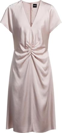 HUGO BOSS Dulania Jurk - Dames - Casual kleedjes - Roze - XL - Polyester - Kleedjes