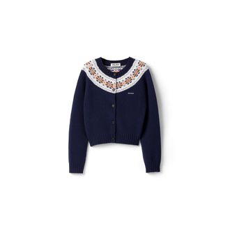 Miu Miu Wool Cardigan, Woman, Navy, Size 36