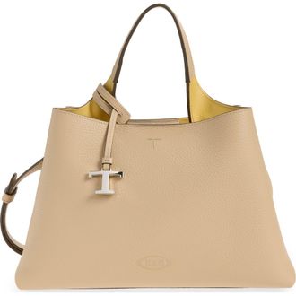 Tod's Apa Leather Top Handle Bag in Naturale/Flan at Nordstrom